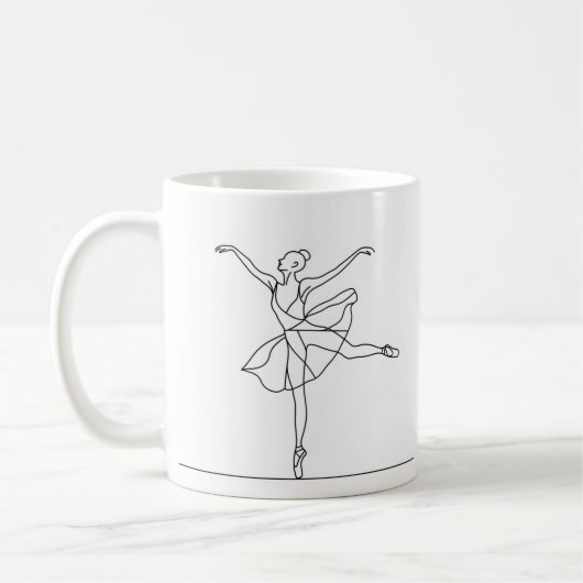 バレエダンサー ラインアート コーヒーマグカップ (左)