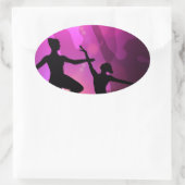 バレエダンサー 楕円形シール (バッグ)