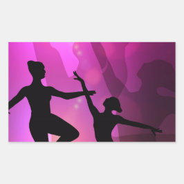 バレエダンサー 長方形シール