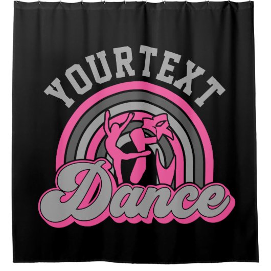 バレエダンサーADD文字クラシックダンスパフォーマー シャワーカーテン (正面)