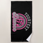 バレエダンサーADD文字クラシックダンスパフォーマー ビーチタオル (正面)