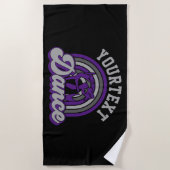 バレエダンサーADD文字クラシックダンスパフォーマー ビーチタオル (正面)