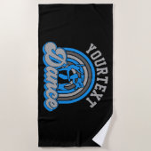 バレエダンサーADD文字クラシックダンスパフォーマー ビーチタオル (正面)