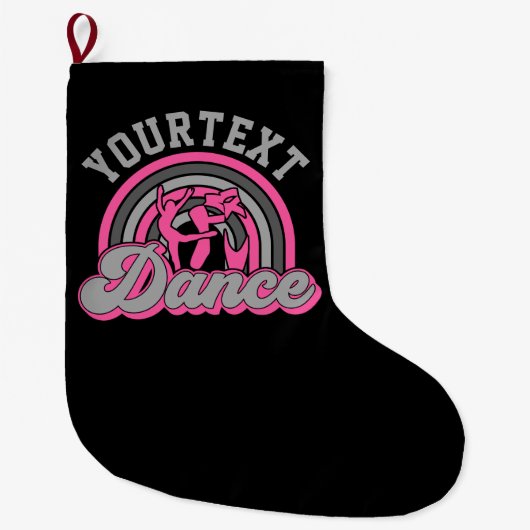 バレエダンサーADD文字クラシックダンスパフォーマー ラージクリスマスストッキング (正面)