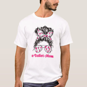 バレエダンサーBallerina Messy Bun髪のためのダンスM Tシャツ