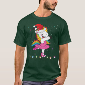 バレエダンサーUnicornサンタハットキッズガールズクリスマスBa Tシャツ
