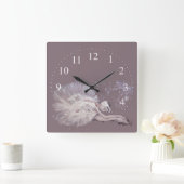 バレエダンサ絵画ー スクエア壁時計 (ホーム)