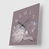 バレエダンサ絵画ー スクエア壁時計 (傾斜)