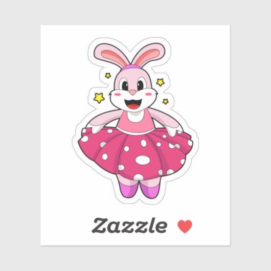 バレエダンスでウサギ シール (シート)