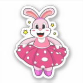 バレエダンスでウサギ シール (正面)