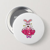 バレエダンスでウサギ 缶バッジ (正面&裏面)