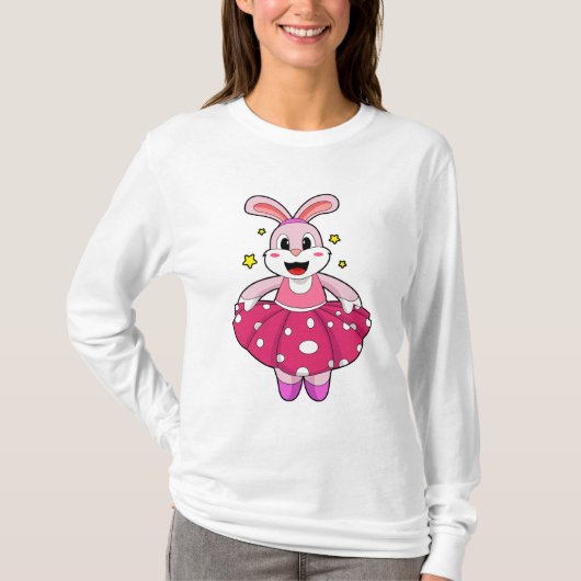 バレエダンスでウサギ Tシャツ (正面)