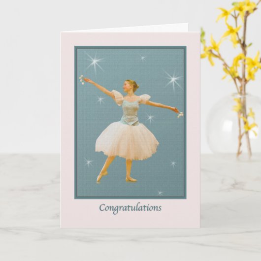 バレエダンスの発表会おめでとう カード (黄色い花)
