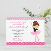 バレエダンスの誕生日パーティー招待状 招待状 (スタンド正面)