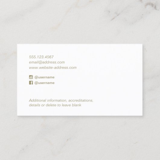 バレエダンスインストラクター写真 名刺 (裏面)