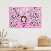 バレエダンスウォール壁画ポスターガールズベッドルーム ポスター (キッチン)