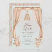 バレエダンスガールズ 4歳誕生日招待状 招待状 (正面/裏面)