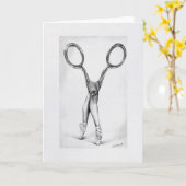 バレエダンスシザーズバレリーナシュルレアルスケッチ カード (黄色い花)