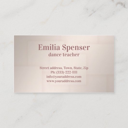 バレエダンススタジオパールポイントビジネスカード 名刺 (裏面)