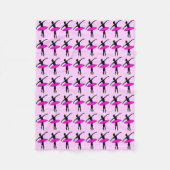 バレエダンススタジオ先生ピンクバレリーナコスチューム フリースブランケット (正面)