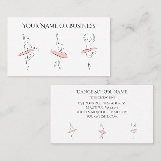 バレエダンスビューティフルバレリーナプロフェッショナル 名刺 (正面/裏面)