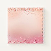 バレエダンスピンクローズ金ゴールドモノグラム ノートブック (裏面)