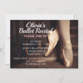 バレエダンスリサイタル招待状バレリナピンク 招待状 (正面)