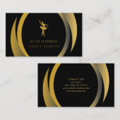 バレエダンス先生ダンスインストラクターブラック金ゴールド 名刺 (正面/裏面)