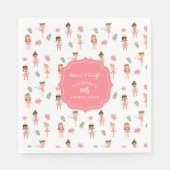 バレエダンス&トワイルピンクバレリーナ誕生日 スタンダードランチョンナプキン (正面)