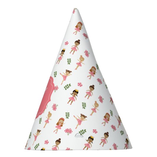 バレエダンス&トワイルピンクバレリーナ誕生日 パーティーハット (右)