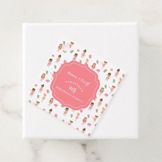 バレエダンス&トワイルピンクバレリーナ誕生日 フェイバータグ (インサイチュ)