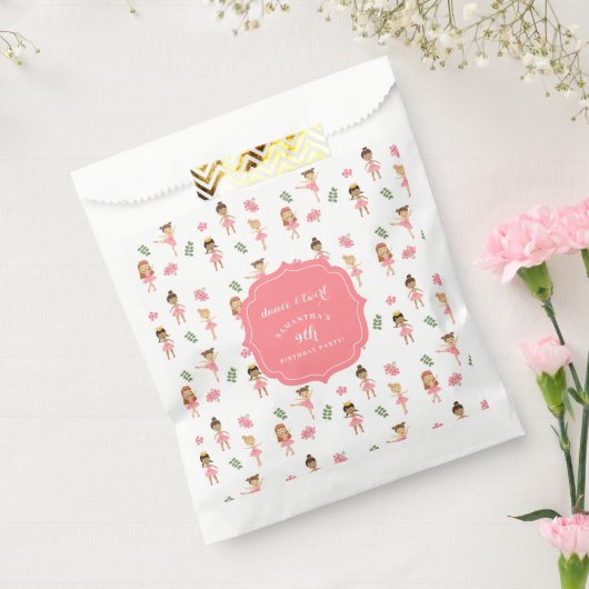 バレエダンス&トワイルピンクバレリーナ誕生日 フェイバーバッグ (封をした状態)