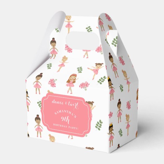 バレエダンス&トワイルピンクバレリーナ誕生日 フェイバーボックス (正面サイド)