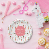 バレエダンス&トワイルピンクバレリーナ誕生日 ペーパープレート (パーティー)