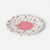 バレエダンス&トワイルピンクバレリーナ誕生日 ペーパープレート (アングル)