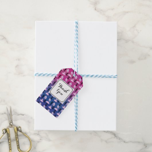 バレエテーマのパターンとダンスの衣装ありがとう ギフトタグ (より糸付き)