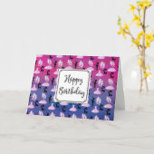 バレエテーマパターンとダンス衣装誕生日 カード (黄色い花)