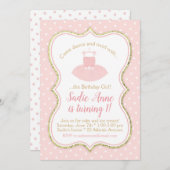 バレエトゥトゥ誕生日 招待状 (正面/裏面)