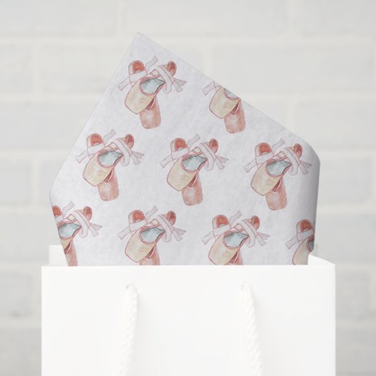 バレエトーシューズアートダンサーピンクパターン(の模様が)あるク 薄葉紙 (ギフトバッグ)