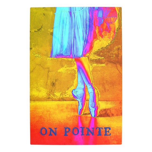 バレエネオンカラーポップ・アートのアートメタルアート メタルプリント (正面)