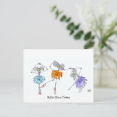 バレエネズミ – キラキラ葉書 ポストカード (スタンド正面)