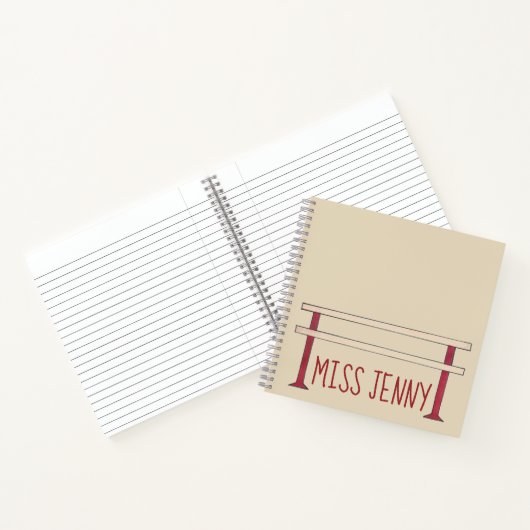 バレエバレダンパーソナライズされたス先生バレリーナ ノートブック (内部)