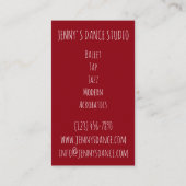 バレエバレバレバレバレリーナダンス先生スタジオダンサー 名刺 (裏面)