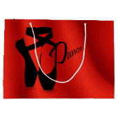 バレエバレリナポインテシューズダンスLG抱き枕 ラージペーパーバッグ (裏面)