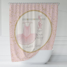 バレエバレリーナダンスシューズ小さな女の子デコール シャワーカーテン