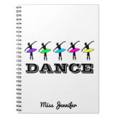 バレエバレリーナダンパーソナライズされたス先生ギフト ノートブック (正面)