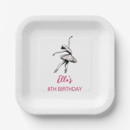 バレエバレリーナバースデーパーティーガール ペーパープレート