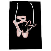 バレエバレリーナピンクポイントシューズM抱き枕 ミディアムペーパーバッグ (正面)