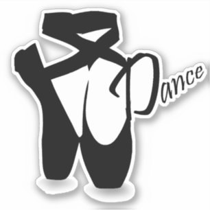 バレエバレリーナブラックポイントシューズダンス シール