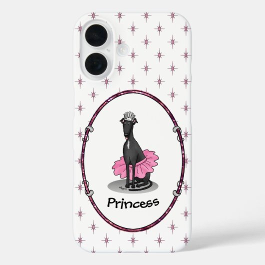 バレエバレリーナプリンセスグレイハウンドッグ（黒） Case-Mate iPhoneケース (裏面)